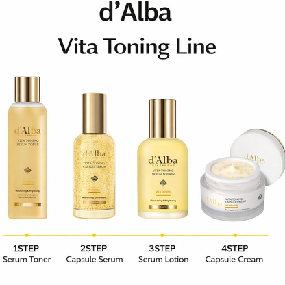 d’Alba Vita Toning Serum Toner – تونر سيرومي للترطيب والتفتيح مع غلوتاثيون 11.76% لنضارة وإشراقة واضحة (180ml) صنع في كوريا وارد اليابان