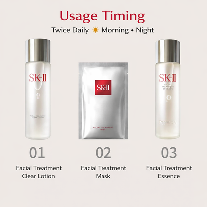 SK-II Facial Treatment Mask Pack – ماسك فاخر بتركيز عالٍ من Essence (30ml لكل ماسك) للعناية العميقة بالترطيب، إشراقة البشرة، مقاومة الجفاف وتحسين مظهر المسام – صنع في اليابان