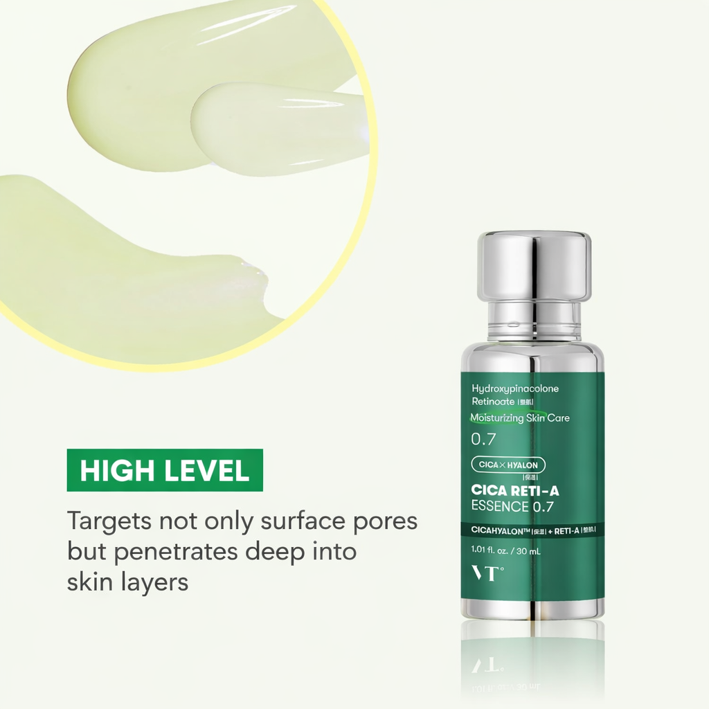 [بكج من عبوتين] سيروم VT COSMETICS CICA Reti-A بالريتينول – عناية بالمسام وشد البشرة، مضاد للتجاعيد، بتركيبة السيراميد والببتيد، مناسب لجميع أنواع البشرة – 30 مل – صنع في كوريا (وارد اليابان)