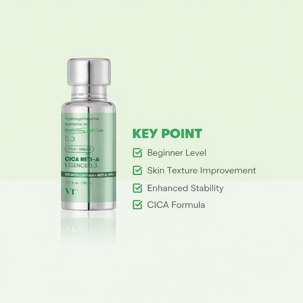 [بكج من عبوتين] سيروم VT COSMETICS CICA Reti-A بالريتينول – عناية بالمسام وشد البشرة، مضاد للتجاعيد، بتركيبة السيراميد والببتيد، مناسب لجميع أنواع البشرة – 30 مل – صنع في كوريا (وارد اليابان)