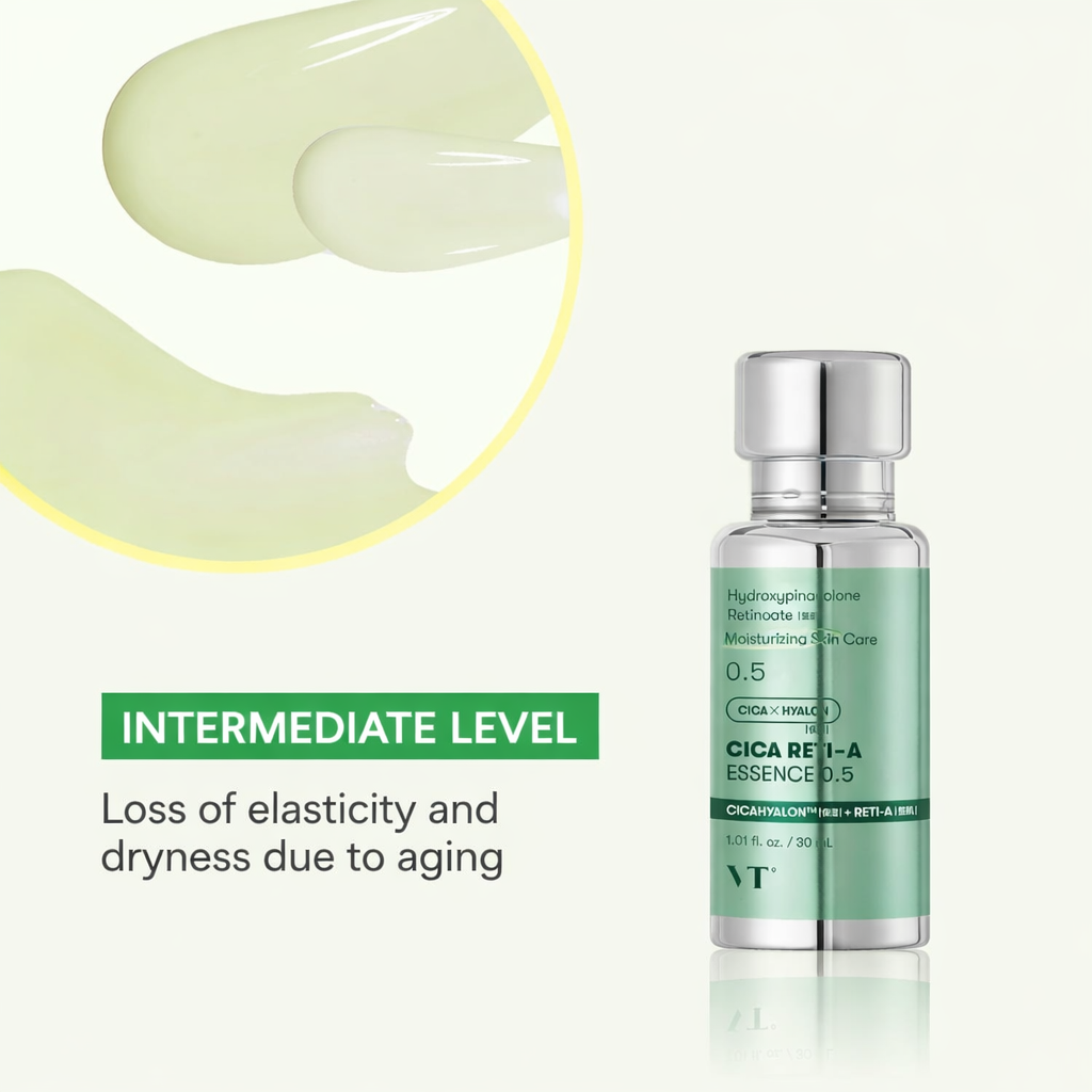 [بكج من عبوتين] سيروم VT COSMETICS CICA Reti-A بالريتينول – عناية بالمسام وشد البشرة، مضاد للتجاعيد، بتركيبة السيراميد والببتيد، مناسب لجميع أنواع البشرة – 30 مل – صنع في كوريا (وارد اليابان)