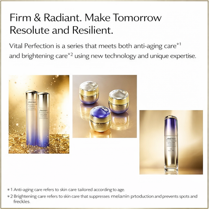 SHISEIDO Vital Perfection L-Define Radiance Serum – سيروم شدّ وإشراقة للوجه والرقبة، تقليل الخطوط الدقيقة، توحيد الإشراقة، قوام حريري سريع الامتصاص، عناية يابانية فاخرة (40 مل)