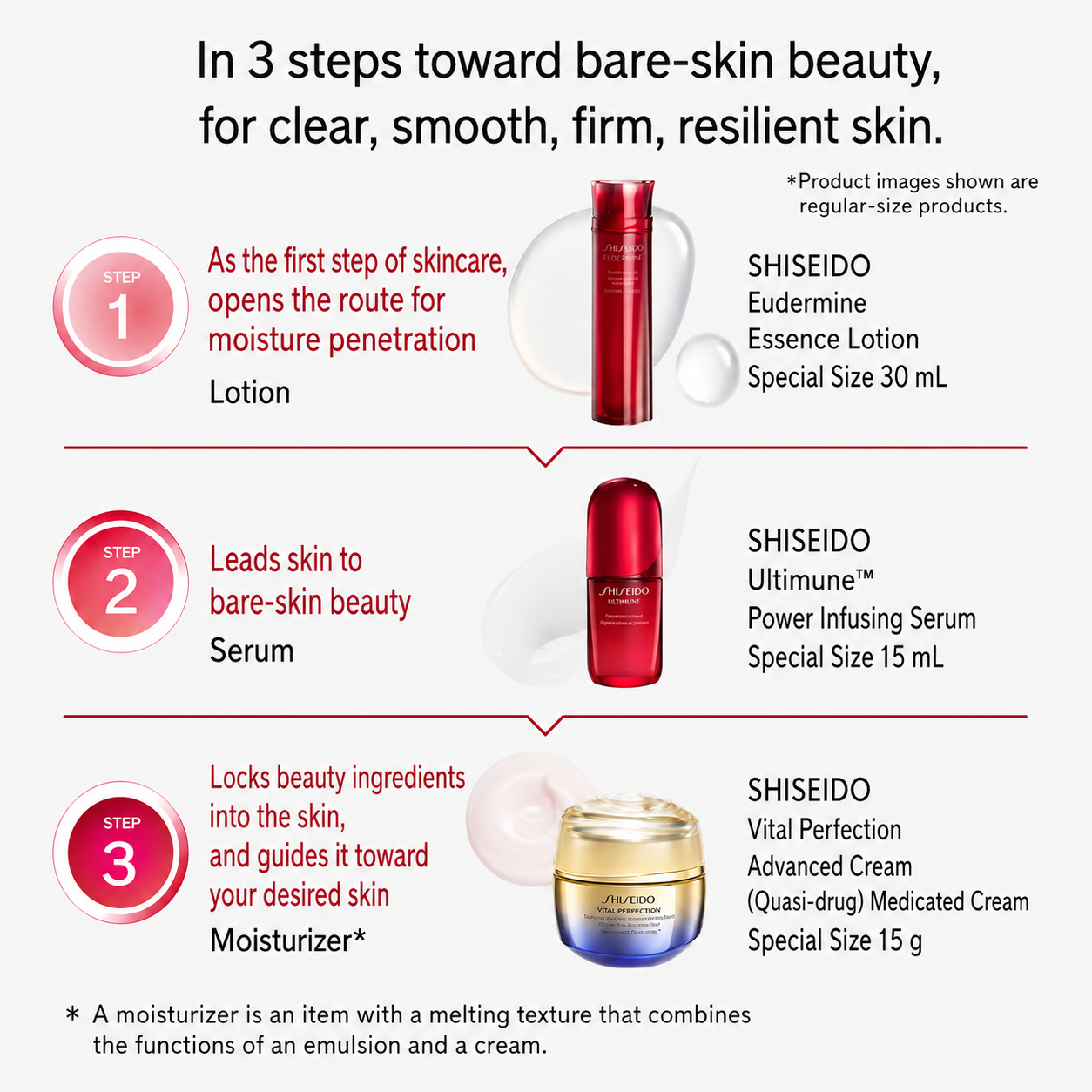 SHISEIDO Ultimune Trial Kit – مجموعة عناية يابانية من 3 خطوات للترطيب والإشراقة