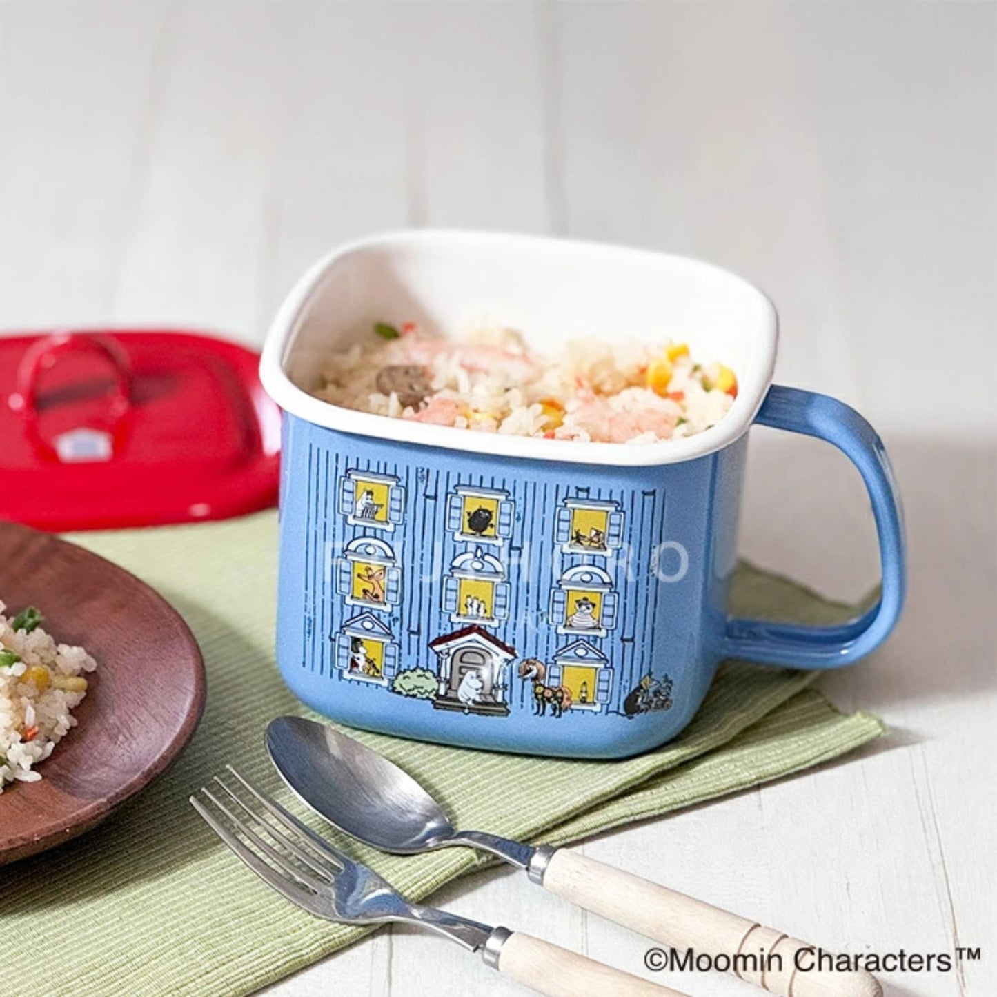 علبة تخزين ديكورية Fuji Horo Moomin House Canister – سعة تخزينية 0.5 لتر – من الفولاذ المطلي بالمينا عالية الجودة – صنع في اليابان