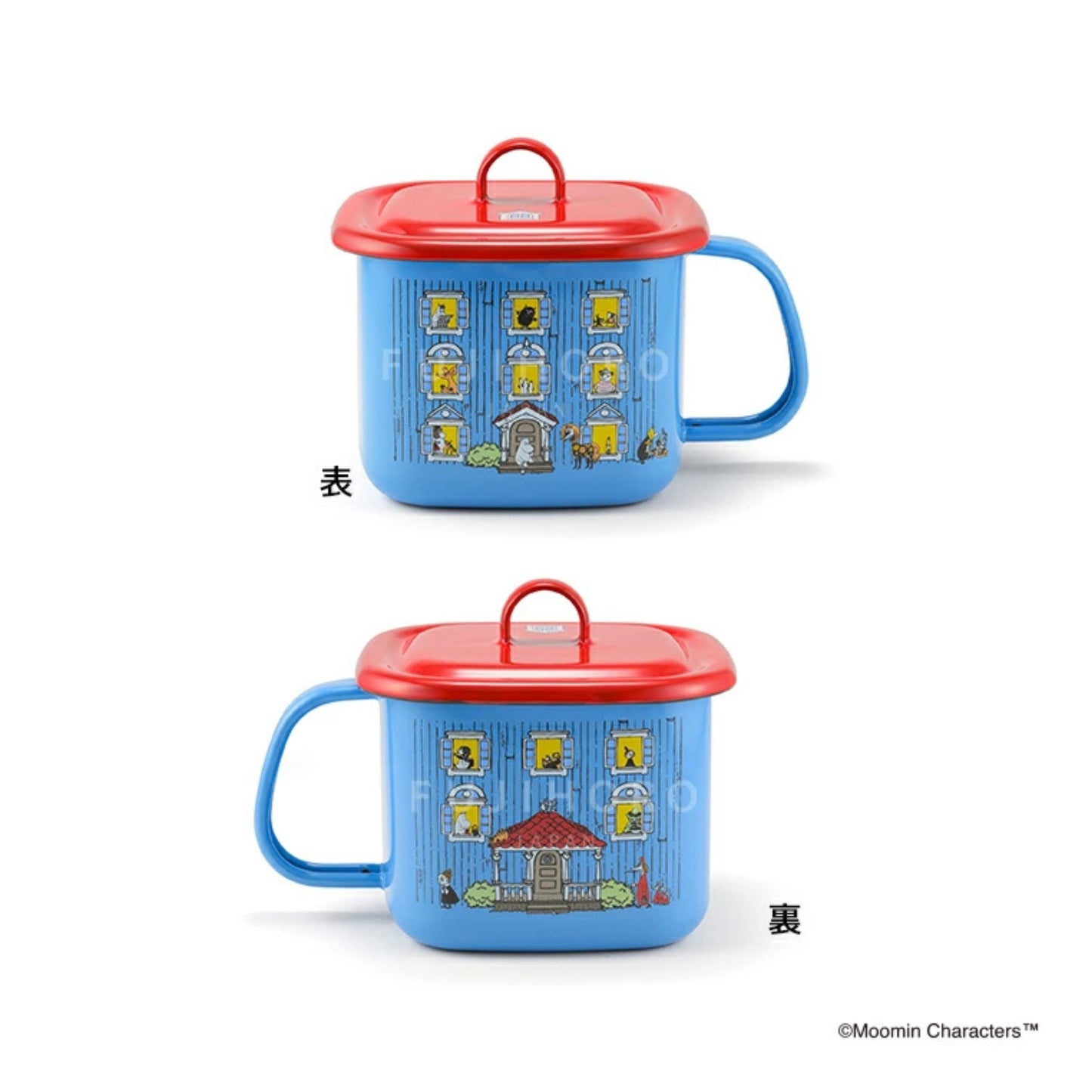 علبة تخزين ديكورية Fuji Horo Moomin House Canister – سعة تخزينية 0.5 لتر – من الفولاذ المطلي بالمينا عالية الجودة – صنع في اليابان