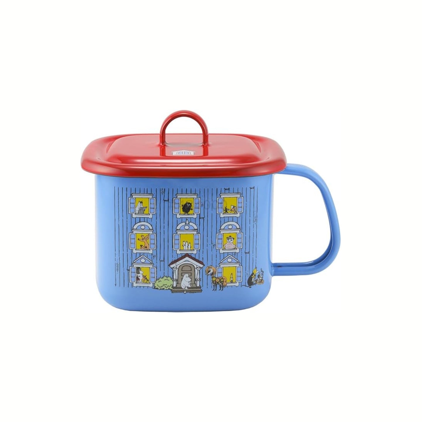 علبة تخزين ديكورية Fuji Horo Moomin House Canister – سعة تخزينية 0.5 لتر – من الفولاذ المطلي بالمينا عالية الجودة – صنع في اليابان