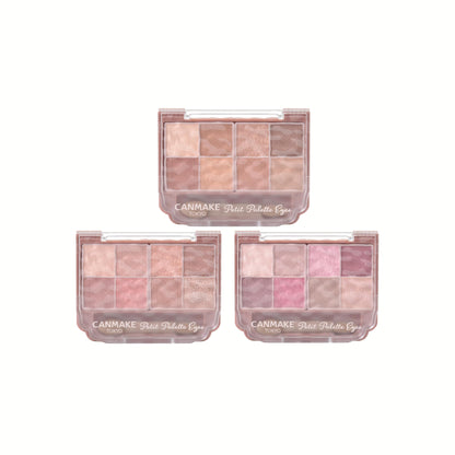 Canmake Petit Palette Eyes (Matte Type) – باليت عيون يابانية 8 ألوان محمولة بحجم مثالي للحقيبة | درجات مات احترافية سهلة الدمج | تشمل فرشاة مزدوجة | ثبات جميل ولمسة مخملية | صنع في اليابان