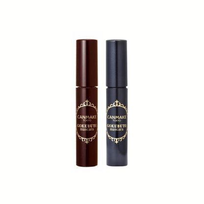 [بكج من قطعتين] Canmake Tokyo Gokubuto Mascara – ماسكارا تكثيف ورفع للرموش بتركيبة مقاومة للماء، حجم كبير بدون تكتّل، فرشاة منحنية لالتقاط كل رمش – سهلة الإزالة بالماء الدافئ – صناعة يابانية