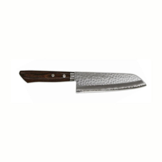 سكين Kyoto Katsugu Santoku Knife | 3 طبقات من الفولاذ عالي الكربون ومقبض من خشب الموهاغوني | صنع في اليابان