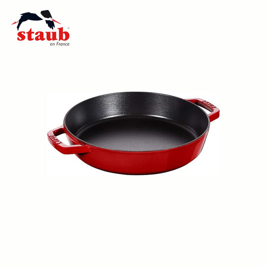 مقلاة وكسرولا متعددة الاستخدامات للطبخ والقلي والشوي بالفرن | من حديد الزهر Cast Iron المطلي بالمينا قياس 26سم | من العلامة التجارية الرائدة Staub صنع في فرنسا