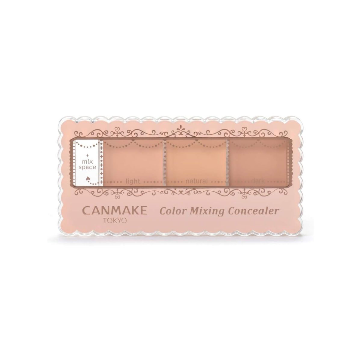 باليت CANMAKE Color Mixing Concealer بدرجة 01 Light Beige مع ثلاث درجات Beige ومساحة للخلط