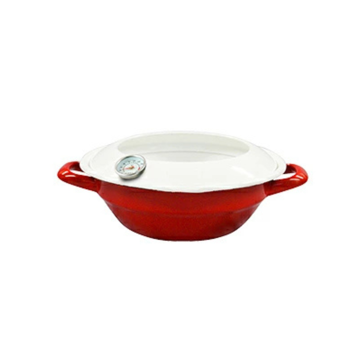 FUJIHORO Japan Tempura Enamel Pot 24cm – قدر قلي من المينا مع مقياس حرارة وحاجز منع تناثر الزيت | 2.8 لتر
