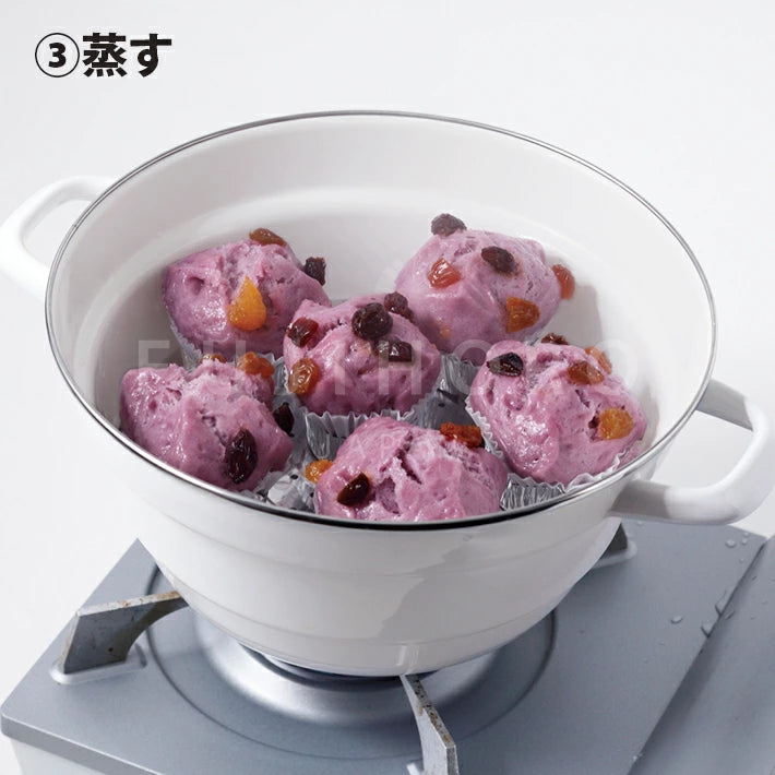 قدر FUJIHORO All-in-One من المينا مقاس 27 سم مع غطاء ومصفاة، متوفر بأربعة ألوان ومتوافق مع الغاز وIH.