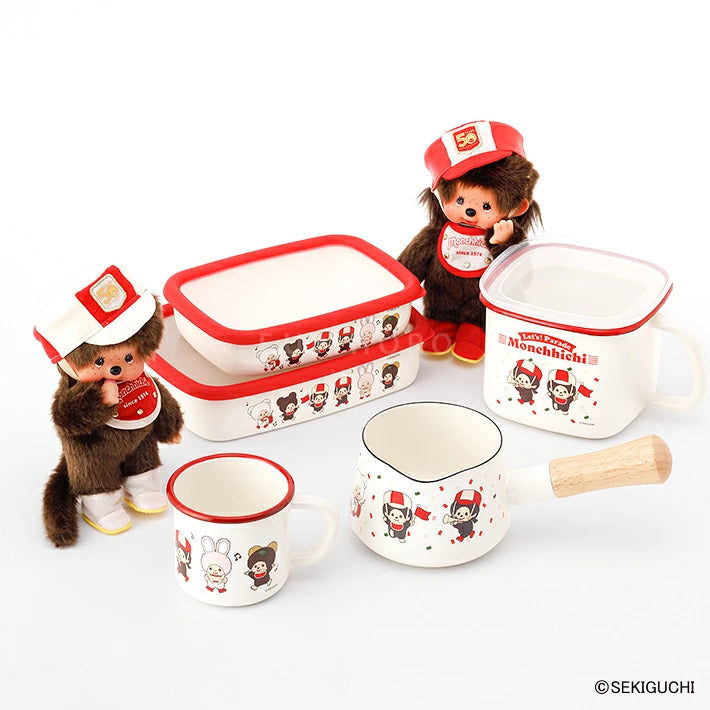 FUJIHORO Monchhichi Enamel Milk Pan 12cm – قدر مينا Let's! Parade إصدار  | 0.75 لتر