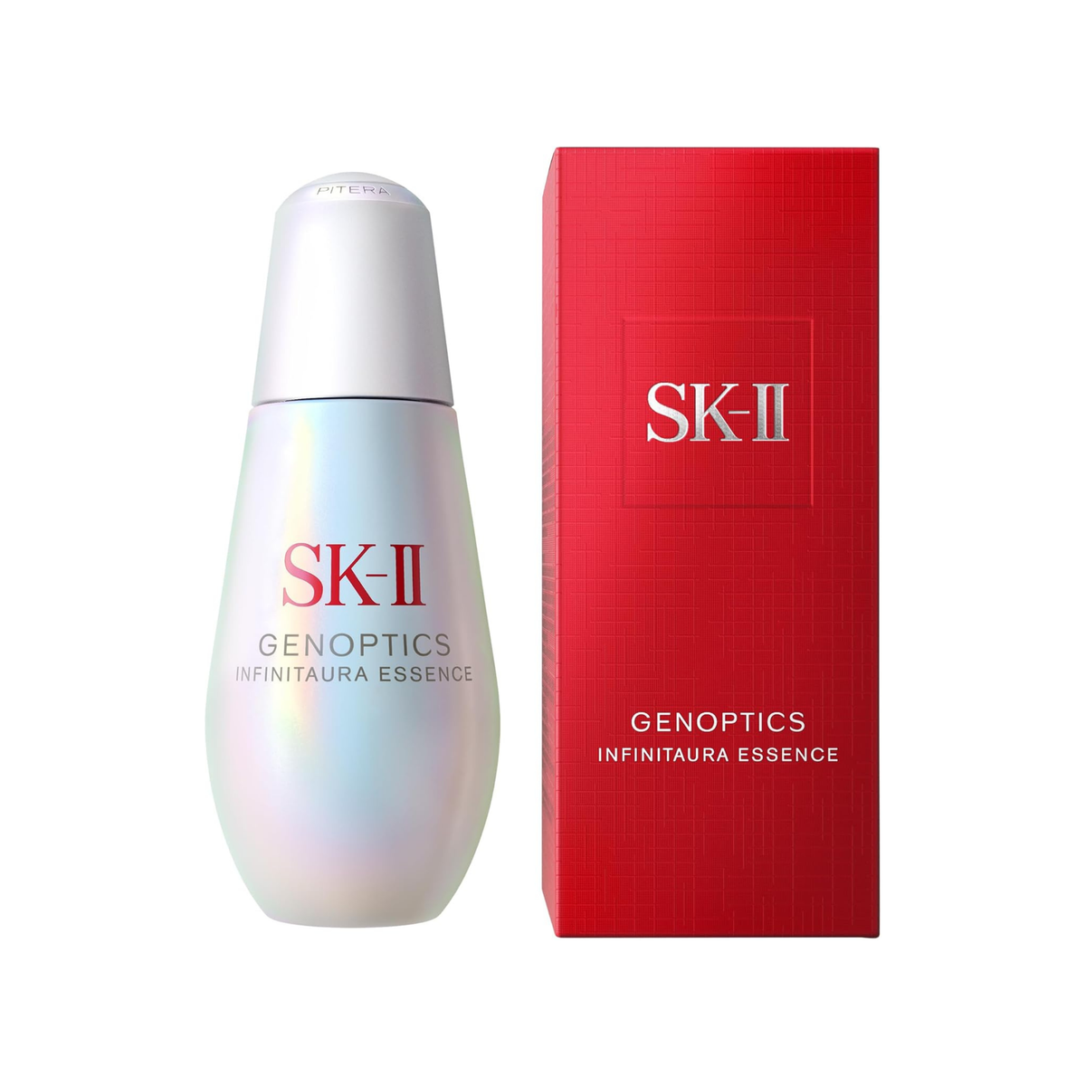 سيروم SK-II GenOptics InfinitAura Essence للوجه مع PITERA™ والنياسيناميد لدعم الإشراقة وتقليل مظهر البقع الداكنة والبهتان.